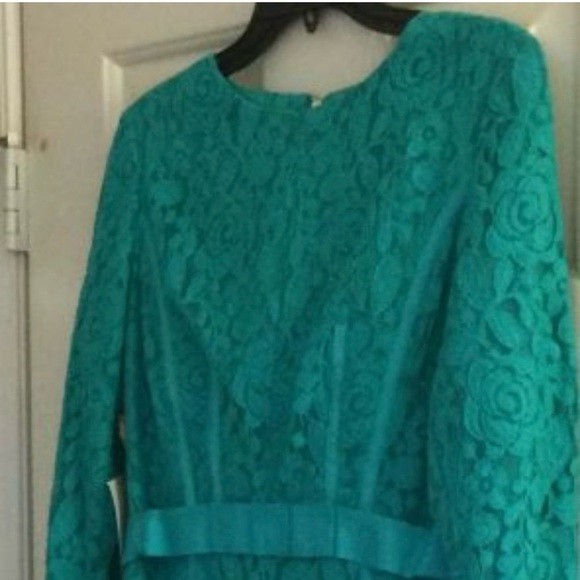 Beautiful Jade Green, fully lined lace dress, worn one time. - Picture 2 of 5